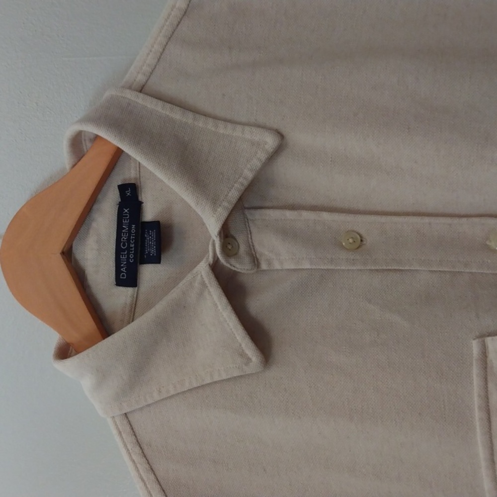 Like New Daniel Cremieux XL Cream Cotton/Linen Summer Shirt